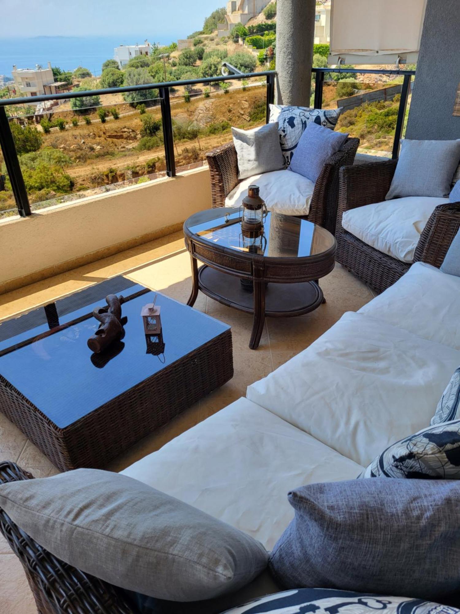 "Stergiou Luxury Apartment 2Nd Floor" Με Κοινη Πισινα Saronida Rom bilde