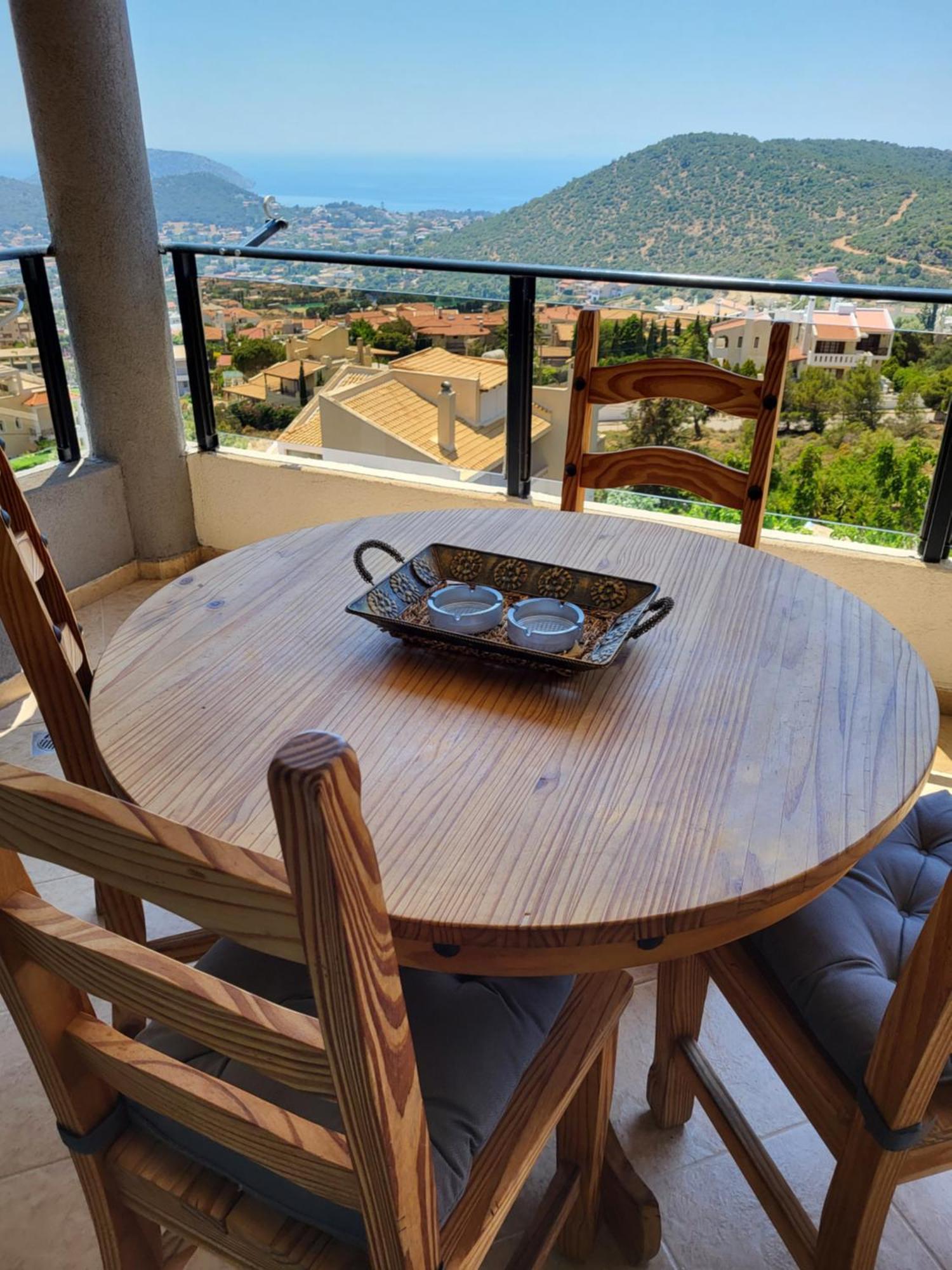 "Stergiou Luxury Apartment 2Nd Floor" Με Κοινη Πισινα Saronida Rom bilde